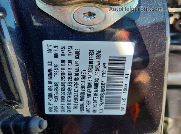 7FARW2H82JE000357 2018 HONDA CR-V Gray VIN sticker view