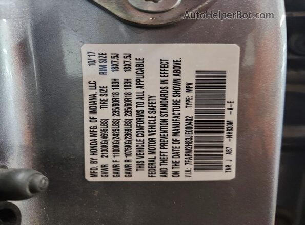 7FARW2H83JE000402 2018 HONDA CR-V Silver Սալոնի 360 աստիճան տեսք