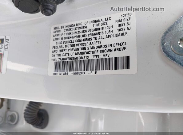 7FARW2H83ME004213 2021 HONDA CR-V White Widok komory silnika