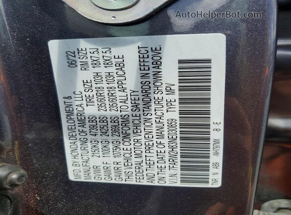 7FARW2H83NE030859 2022 HONDA CR-V Gray Вид підкапотного простору