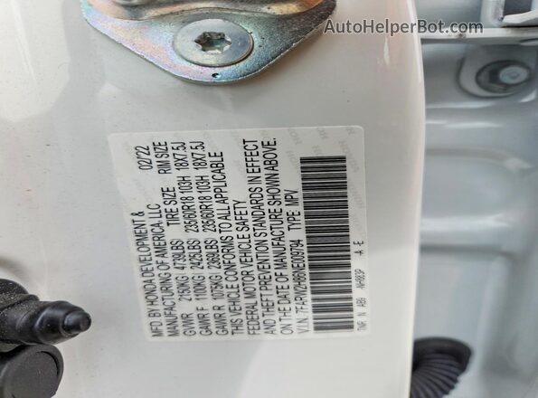 7FARW2H86NE009794 2022 HONDA CR-V White Vista de la etiqueta del VIN