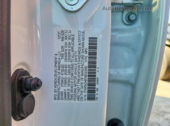 7FARW2H87NE003082 2022 HONDA CR-V White Widok komory silnika