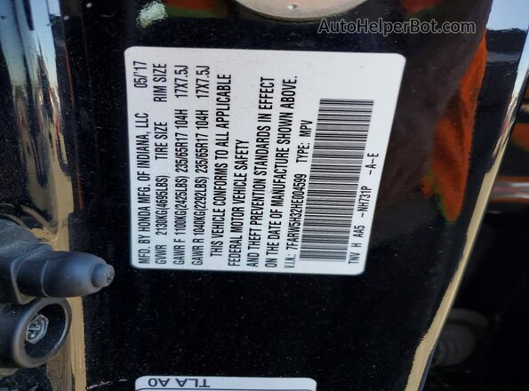 7FARW5H32HE004599 2017 HONDA CR-V Black VIN sticker view