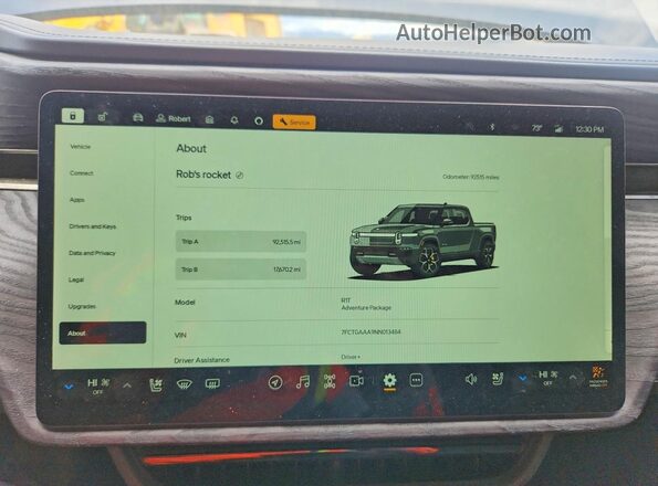 7FCTGAAA9NN013484 2022 RIVIAN R1T Серый Вид щитка приборов