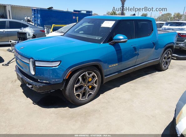 7FCTGAAAXNN006415 2022 RIVIAN R1T Blue წინა მარცხენა ხედი სამი მეოთხედიდან