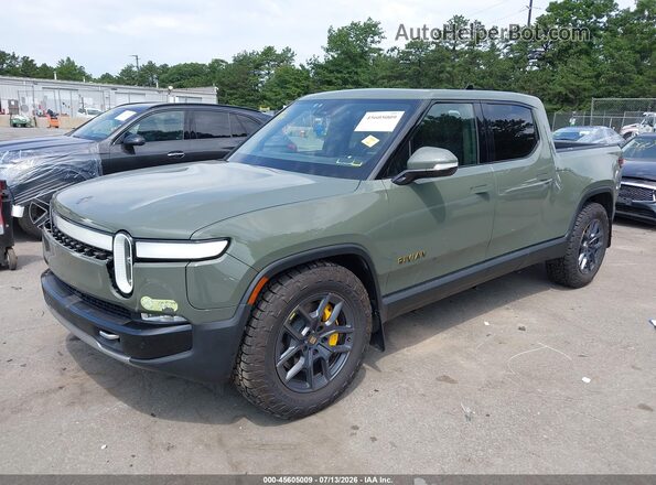 7FCTGAAL9NN005547 2022 RIVIAN R1T Green წინა მარცხენა ხედი სამი მეოთხედიდან