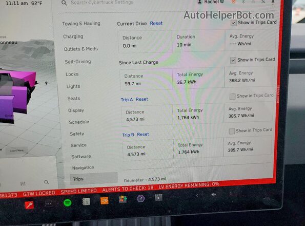 7G2CEHED3SA081373 2025 TESLA CYBERTRUCK Бежевый Вид щитка приборов