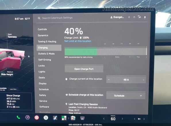 7G2CEHED8RA000054 2024 TESLA CYBERTRUCK Burgundy 
