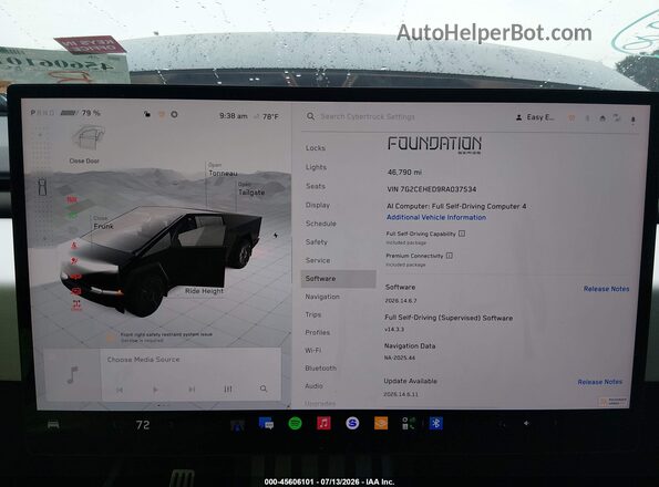 7G2CEHED9RA037534 2024 TESLA CYBERTRUCK Black უკანა სავარძლების ხედი