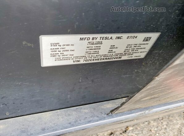 7G2CEHEDXRA024436 2024 TESLA CYBERTRUCK Черный Вид подкапотного пространства