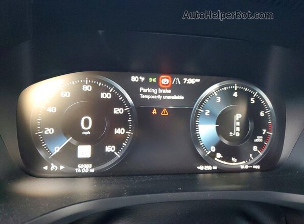 7JR102FK1LG065204 2020 VOLVO S60 White Вид щитка приладів