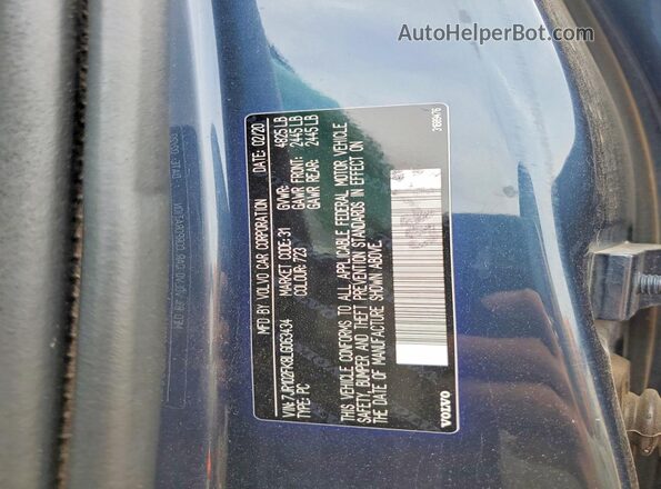 7JR102FK8LG063434 2020 VOLVO S60 Black ძრავის განყოფილების ხედი