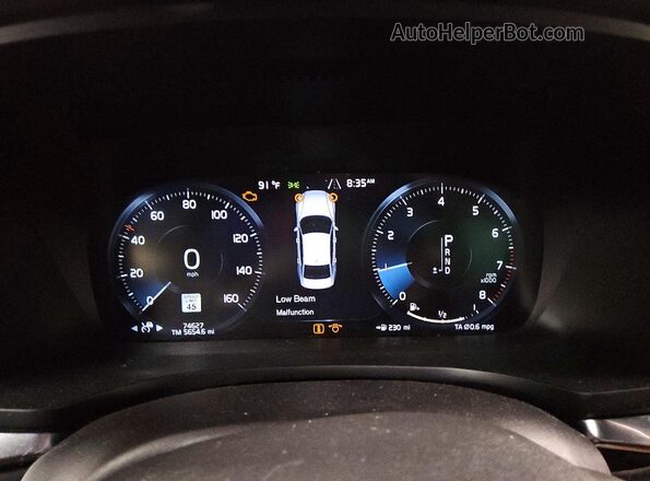7JR102FM7KG006335 2019 VOLVO S60 Серый Вид щитка приборов