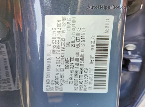 7MMVAABWXTN172487 2026 MAZDA CX-5 Blue VIN კოდის სტიკერის ხედი