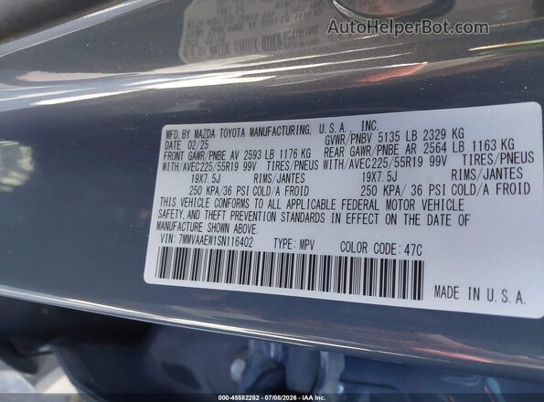 7MMVAAEW1SN116402 2025 MAZDA CX-50 HYBRID Gray Vista del compartimento del motor