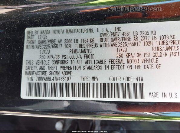7MMVABBL4TN465197 2026 MAZDA CX-5 Black Vista del compartimento del motor
