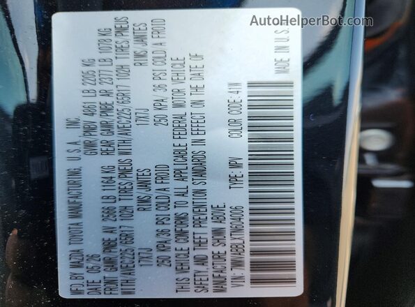 7MMVABBLXTN604006 2026 MAZDA CX-5 Black VIN კოდის სტიკერის ხედი