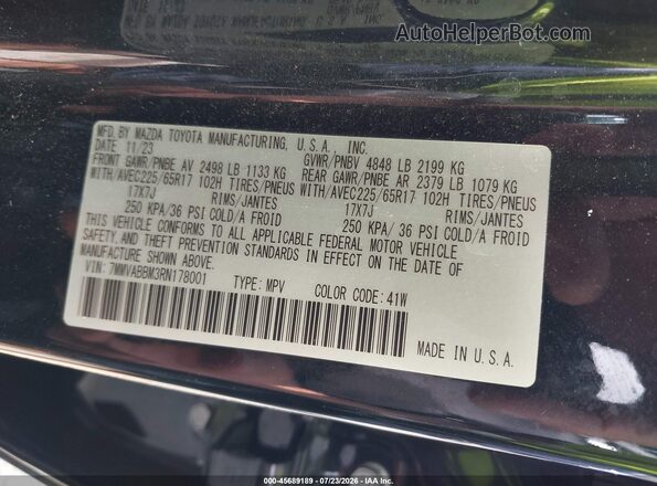 7MMVABBM3RN178001 2024 MAZDA CX-5 Black Вид підкапотного простору