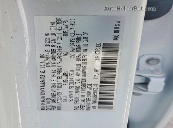 7MMVABBM5SN305188 2025 MAZDA CX-5 White Вид наклейки з VIN-кодом