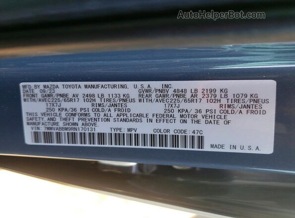 7MMVABBM9RN170131 2024 MAZDA CX-5 Blue Widok komory silnika