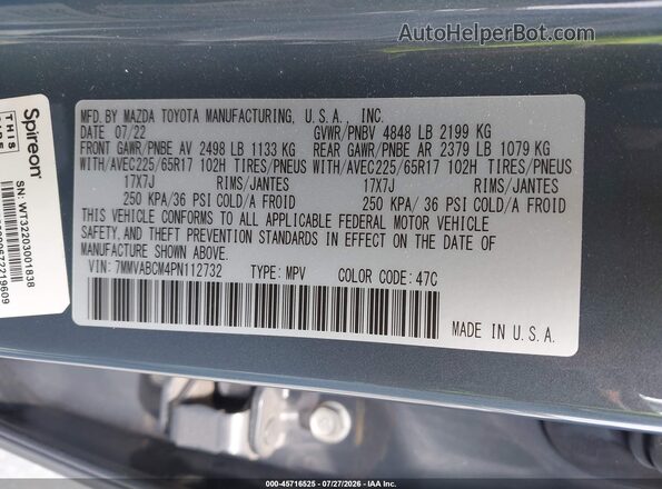 7MMVABCM4PN112732 2023 MAZDA CX-5 Gray Շարժիչի բաժամունքի տեսք