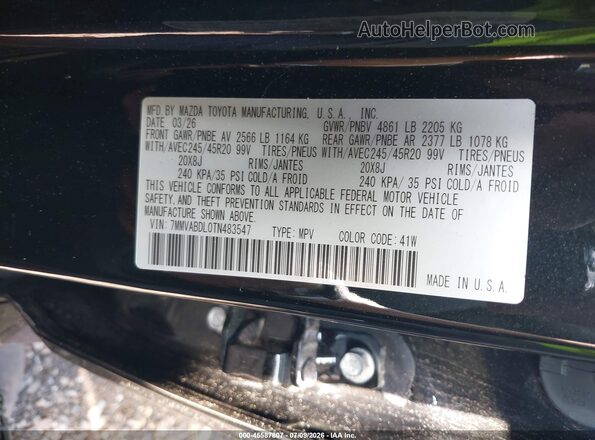 7MMVABDL0TN483547 2026 MAZDA CX-5 Black ძრავის განყოფილების ხედი