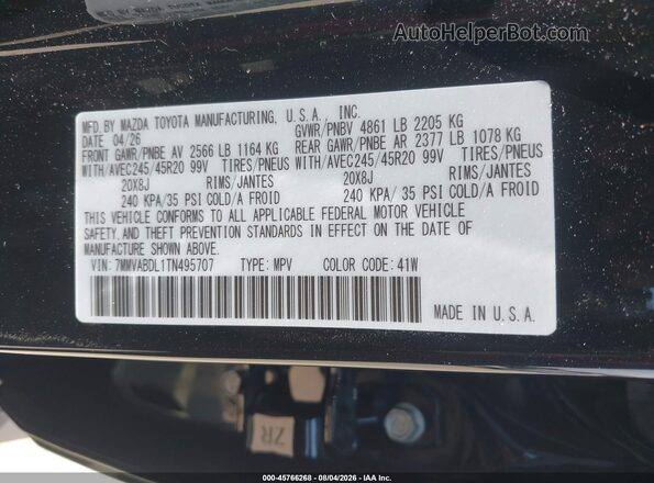 7MMVABDL1TN495707 2026 MAZDA CX-5 Black Engine compartment view