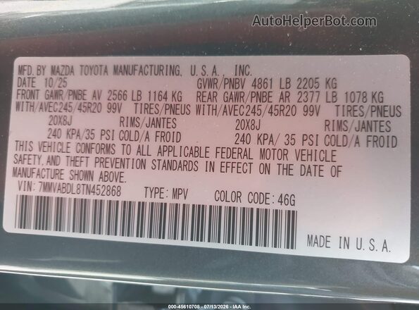 7MMVABDL8TN452868 2026 MAZDA CX-5 Gray ძრავის განყოფილების ხედი