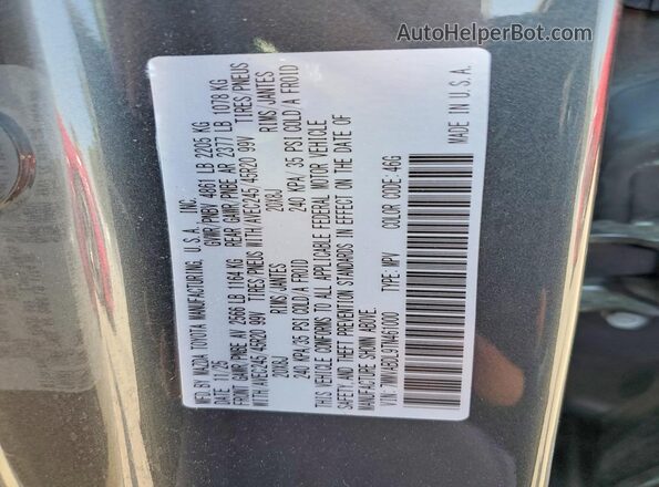 7MMVABDL9TN461000 2026 MAZDA CX-5 Gray VIN կոդի պիտակի տեսք