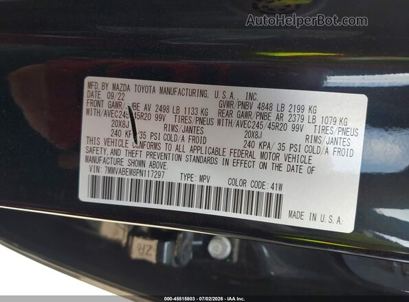 7MMVABEM8PN117297 2023 MAZDA CX-5 Black Շարժիչի բաժամունքի տեսք
