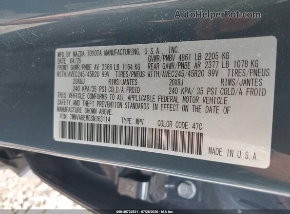 7MMVABEM8SN363114 2025 MAZDA CX-5 Серый Вид подкапотного пространства