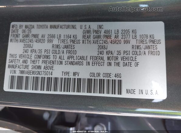 7MMVABEM9SN375014 2025 MAZDA CX-5 Black Widok komory silnika