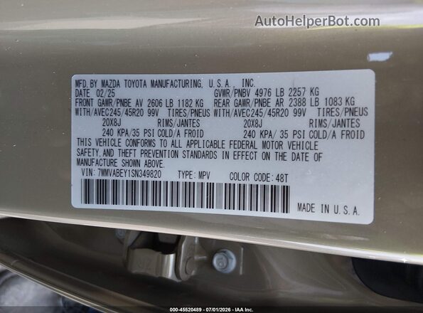 7MMVABEY1SN349820 2025 MAZDA CX-5 Green Widok komory silnika