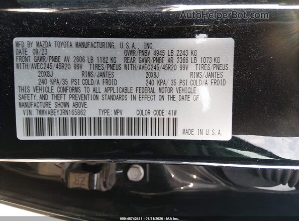 7MMVABEY3RN165862 2024 MAZDA CX-5 Black Engine compartment view
