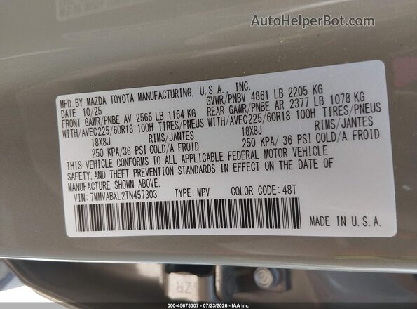 7MMVABXL2TN457303 2026 MAZDA CX-5 Beige Вид підкапотного простору