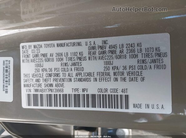 7MMVABXY7PN139968 2023 MAZDA CX-5 Green ძრავის განყოფილების ხედი