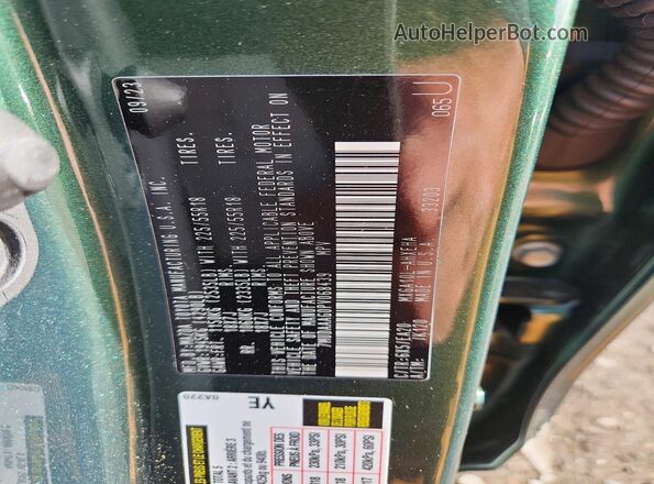 7MUDAAAG0PV068439 2023 TOYOTA COROLLA Green Vista de la etiqueta del VIN