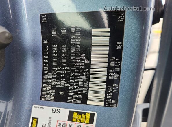 7MUDAABG8PV070874 2023 TOYOTA COROLLA Blue VIN կոդի պիտակի տեսք