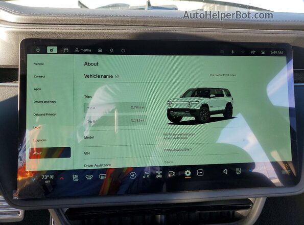 7PDSGBBA2RN039672 2024 RIVIAN R1S White Instrument cluster view