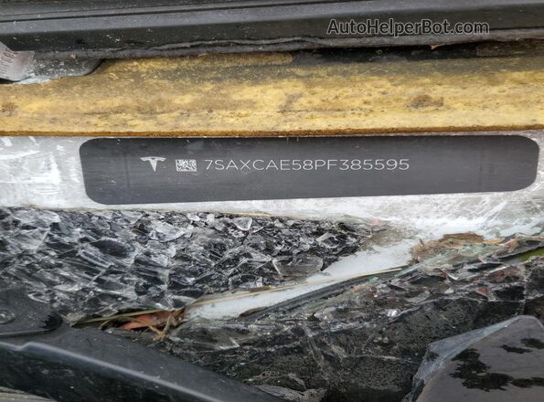 7SAXCAE58PF385595 2023 TESLA MODEL Пожар Вид наклейки с VIN-кодом