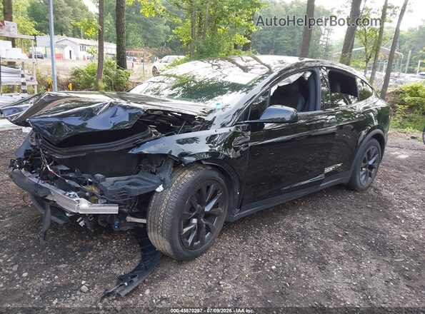 7SAXCBE52PF377482 2023 TESLA MODEL X Black Առջևի ձախ երեք քառորդ տեսարան