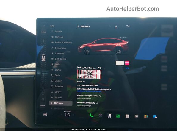 7SAXCBE62PF431131 2023 TESLA MODEL X Red Rear seats view