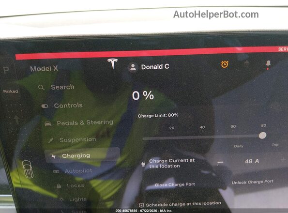 7SAXCBE67NF337873 2022 TESLA MODEL X Черный 