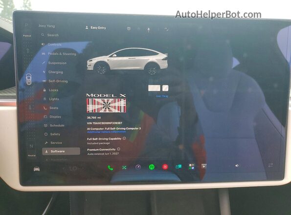 7SAXCBE68NF339387 2022 TESLA MODEL White Սարքավորումների վահանակի տեսք