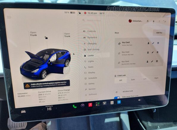 7SAYGAEE0PF682627 2023 TESLA MODEL Blue Instrument cluster view