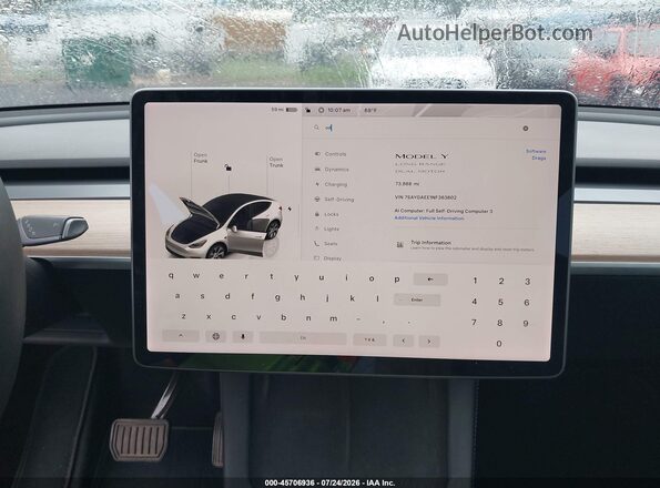 7SAYGAEE1NF363802 2022 TESLA MODEL Y White 