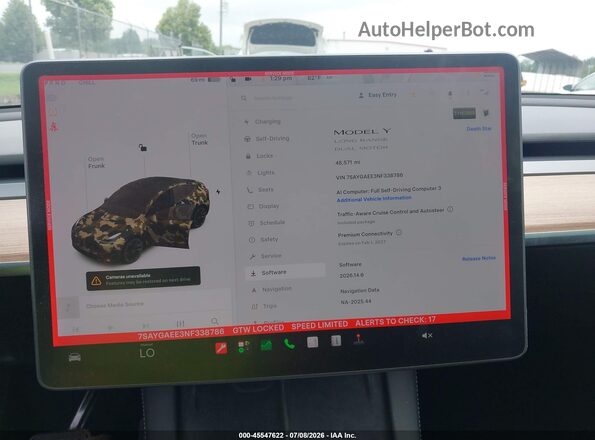 7SAYGAEE3NF338786 2022 TESLA MODEL Y Black Vista de los asientos traseros