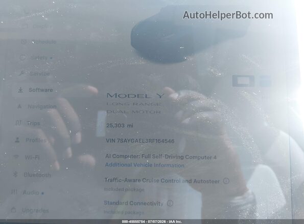 7SAYGAEE3RF164546 2024 TESLA MODEL Y Blue 