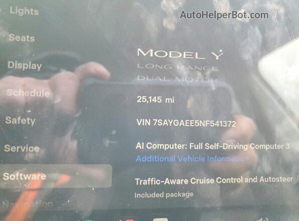 7SAYGAEE5NF541372 2022 TESLA MODEL Black Instrument cluster view