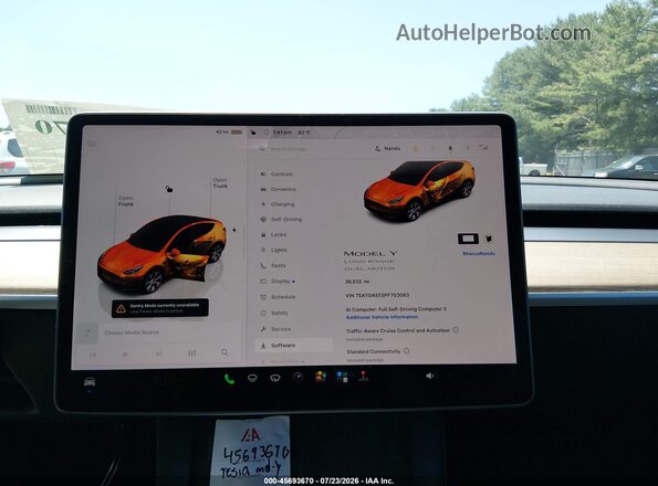 7SAYGAEE5PF703083 2023 TESLA MODEL Y White 